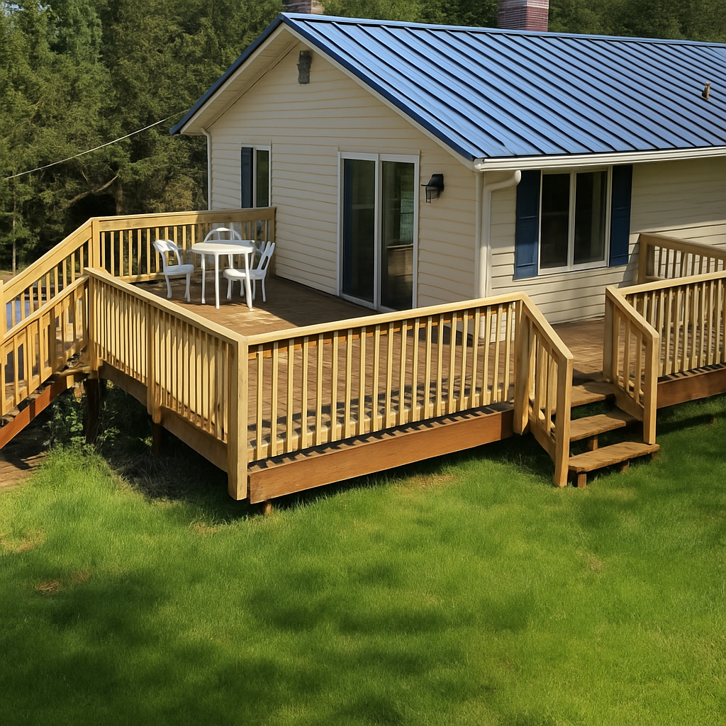 Cedar Deck with Cedar Handrail